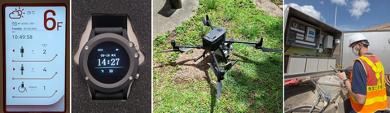The GWIN supports a variety of IoT applications, including smart toilets (left), location tracking of hikers in remote areas (centre) and the Smart Site Safety System (right).
